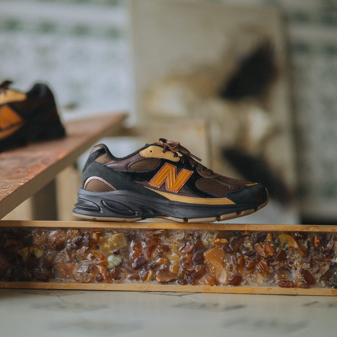 LM.RT × New Balance 2010 for eth0s — campaign lateral on amber display — official LM.RT