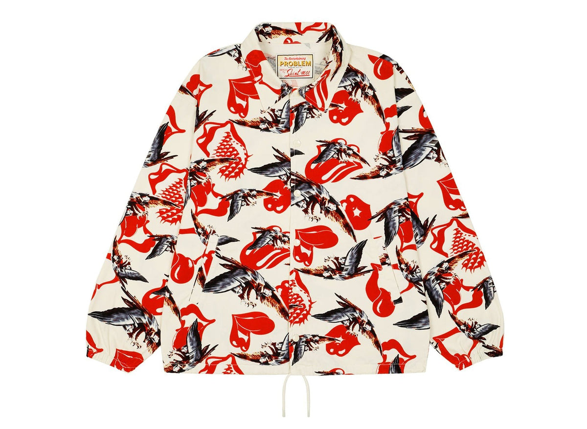 Saint Michael × Rolling Stones Eagle Cotton Jacket white — front