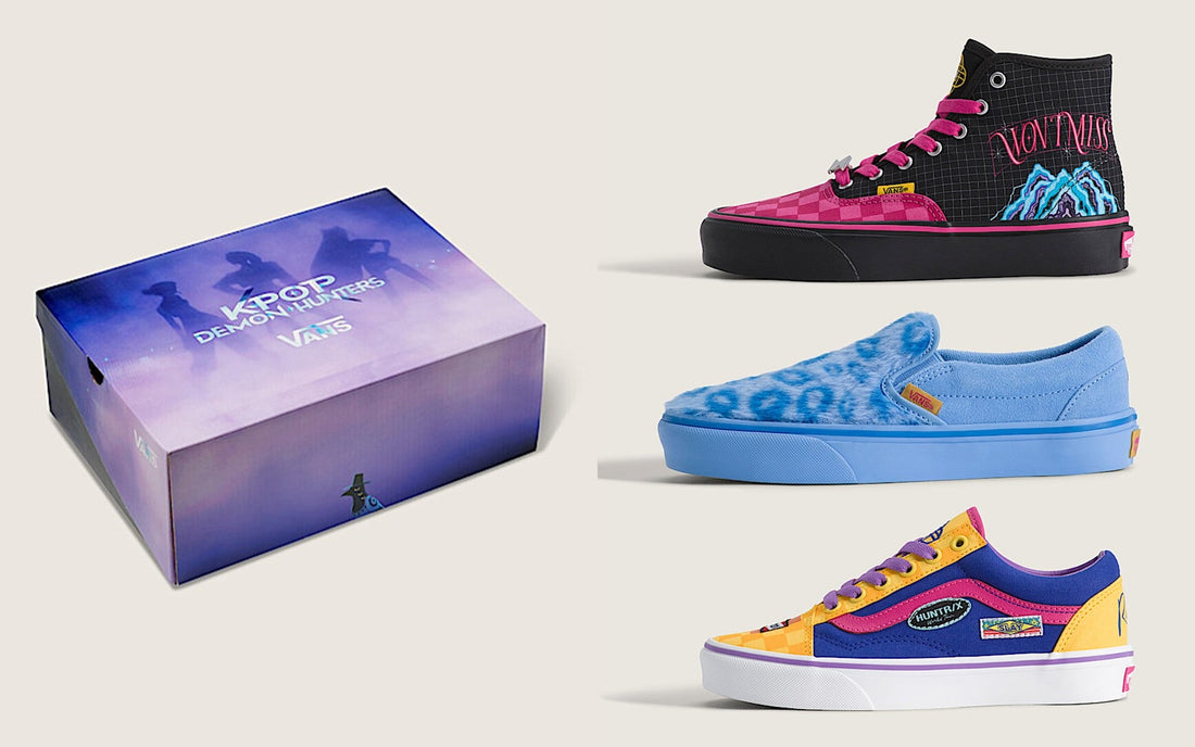 Vans x KPop Demon Hunters Fall 2026 collection packshot with custom box