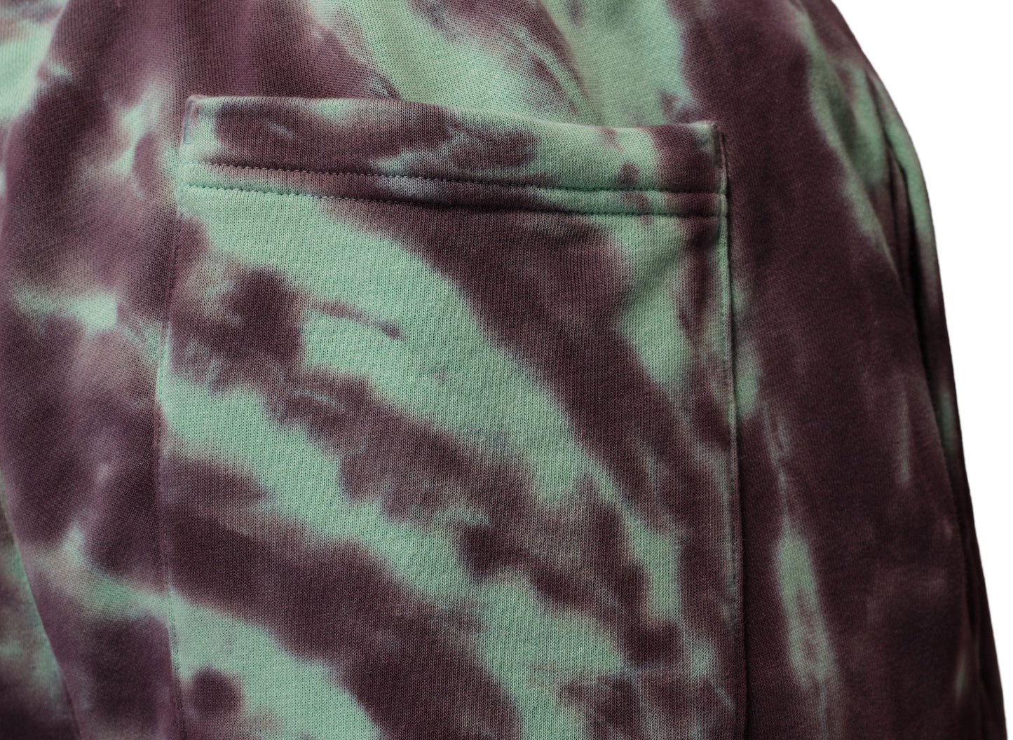 Jordan Brooklyn Fleece Tie-Dye Festival Short in Green Glow