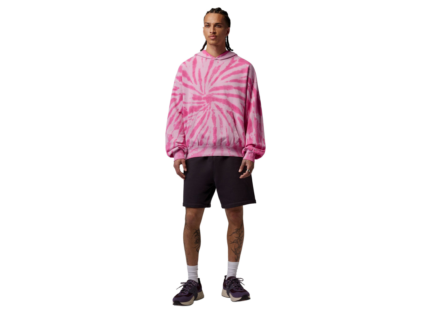 Jordan Brooklyn Fleece Tie-Dye Pullover Festival Hoodie in Iced Carmine