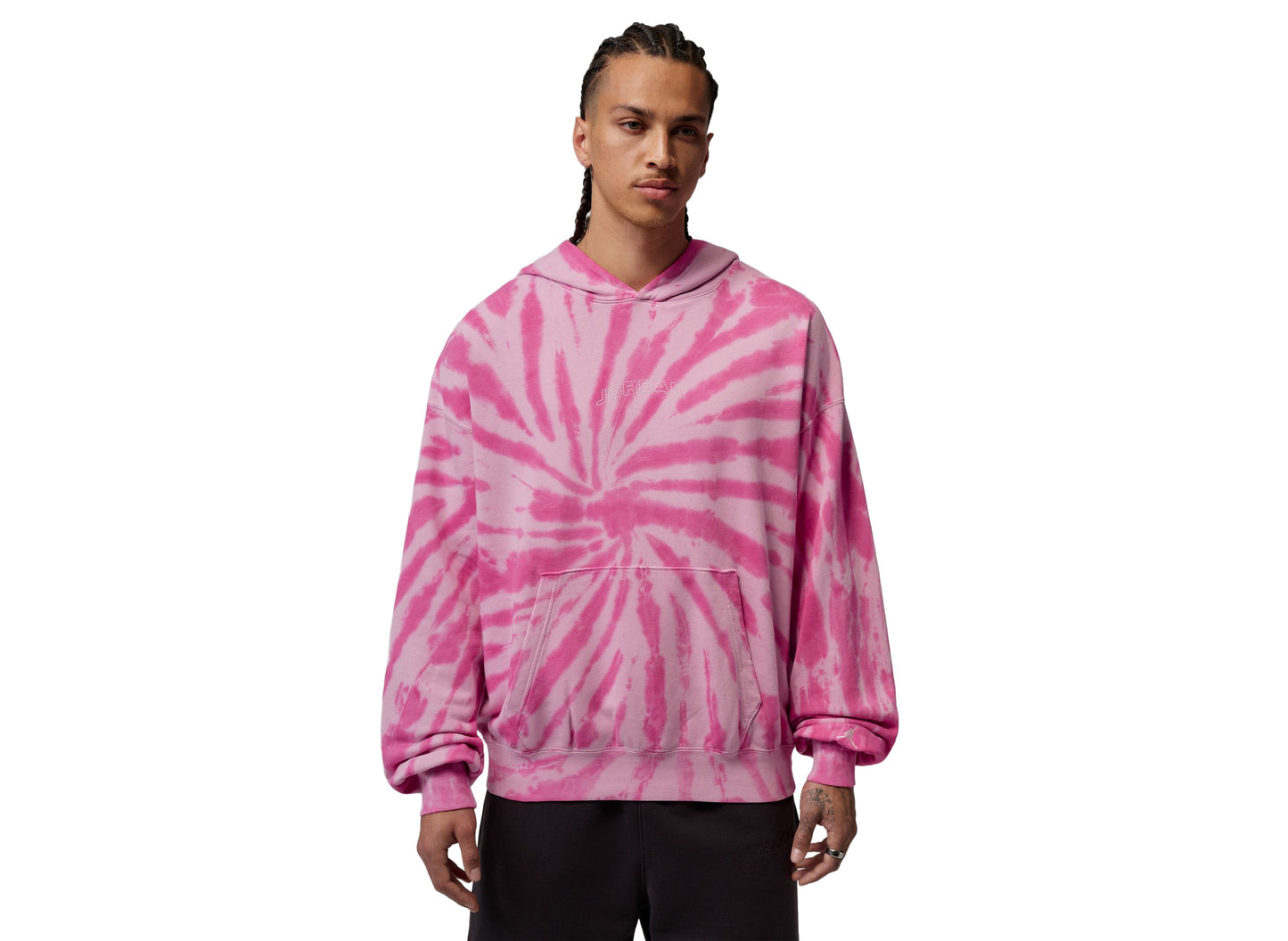 Jordan Brooklyn Fleece Tie-Dye Pullover Festival Hoodie in Iced Carmine
