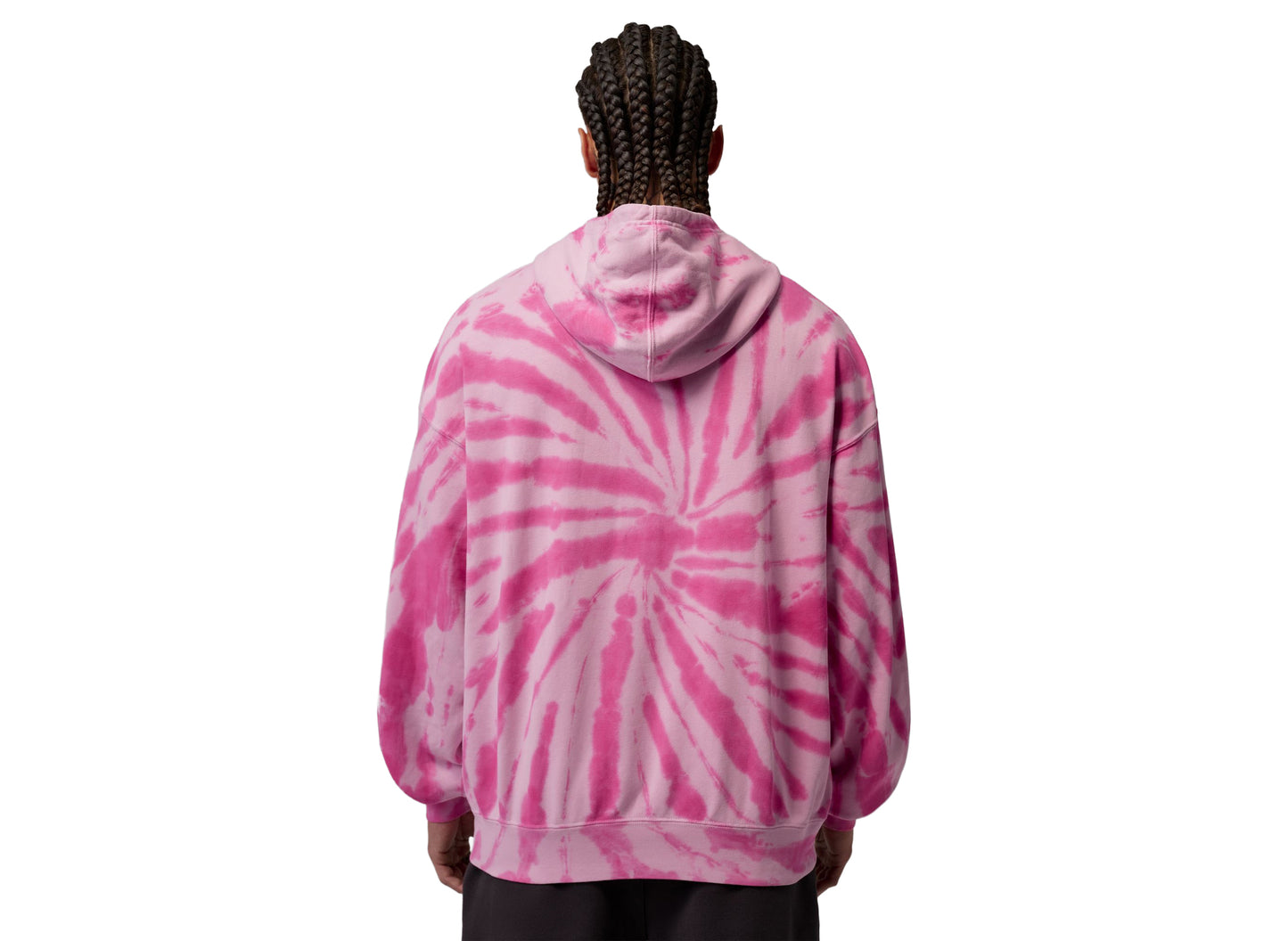 Jordan Brooklyn Fleece Tie-Dye Pullover Festival Hoodie in Iced Carmine