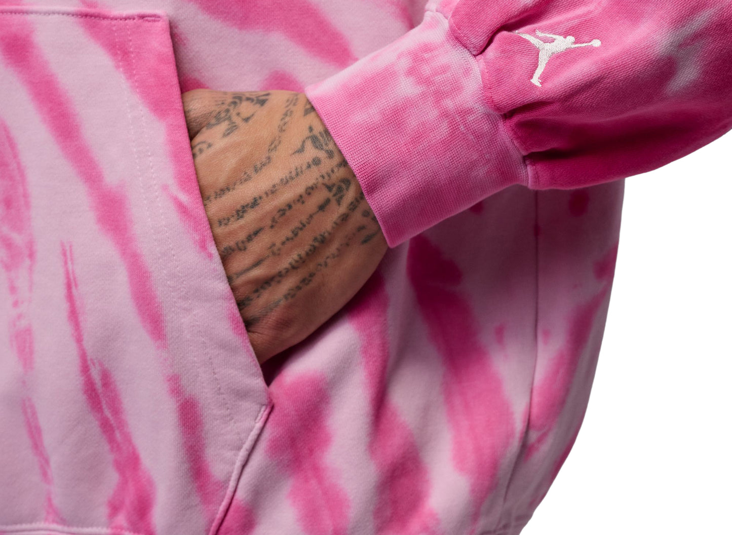 Jordan Brooklyn Fleece Tie-Dye Pullover Festival Hoodie in Iced Carmine