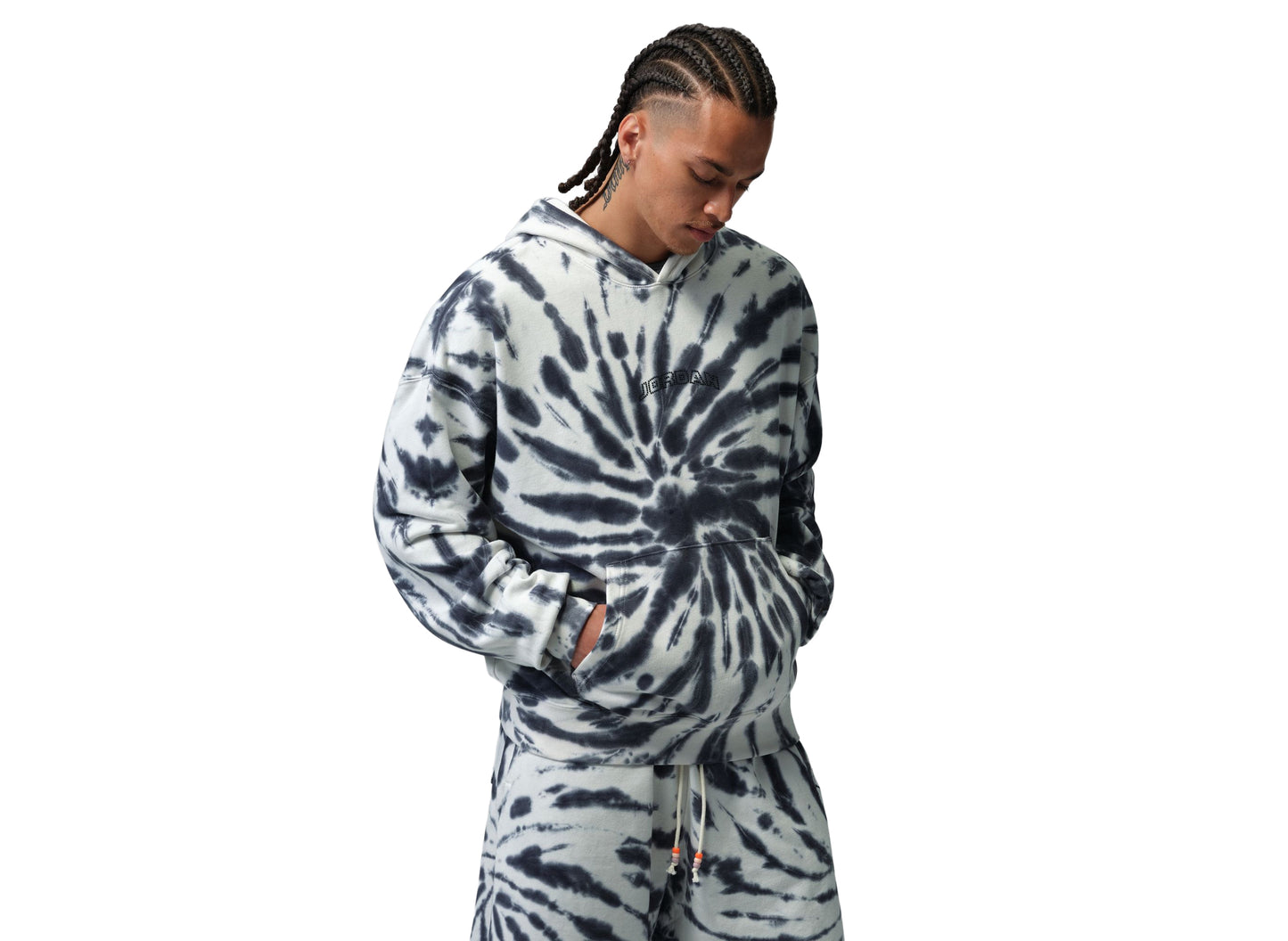 Jordan Brooklyn Fleece Tie-Dye Pullover Festival Hoodie in Sail