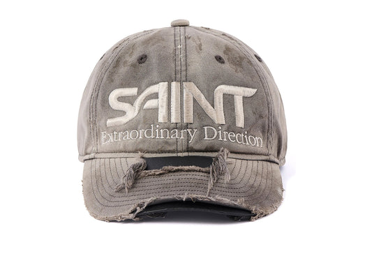 Saint Michael 'Saint' Cap in Charcoal, a men's grey cap from Saint Michael