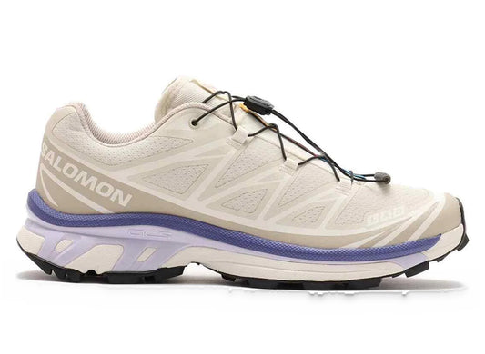Salomon XT-6 in Almond Milk / Silver Cloud, men's sneaker in a beige colorway