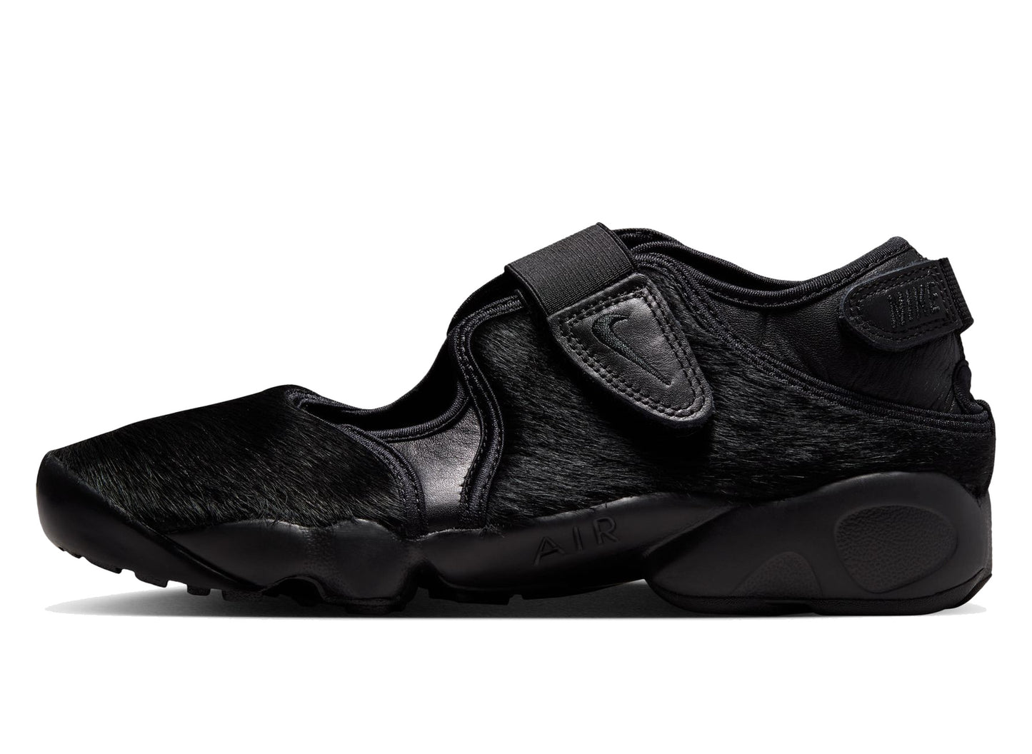 Women's Nike Air Rift in Black / Cool Grey, women's shoe in a black and cool grey colorway, view 2