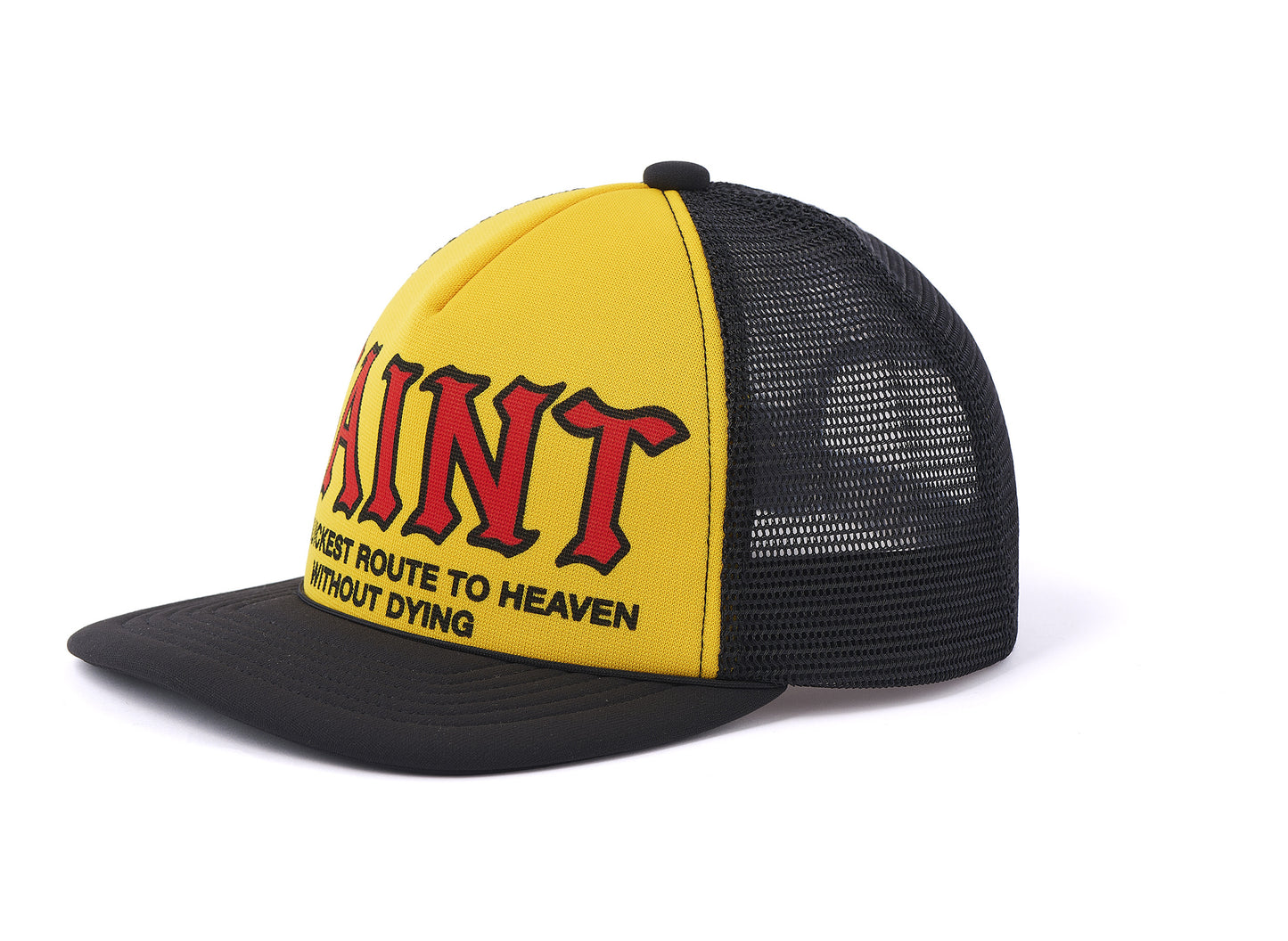 Saint Michael 'Saint' Mesh Cap in Yellow / Black