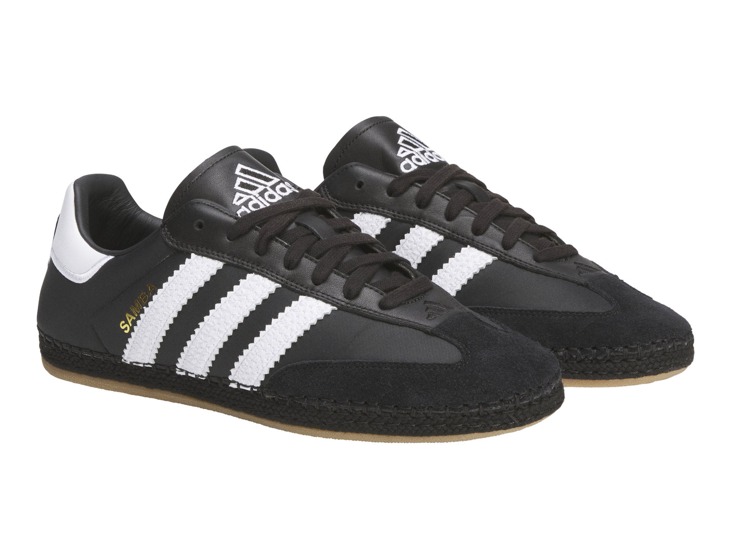 adidas x CLOT Samba Espadrille in Core Black and Footwear White, men's sneaker, view 3