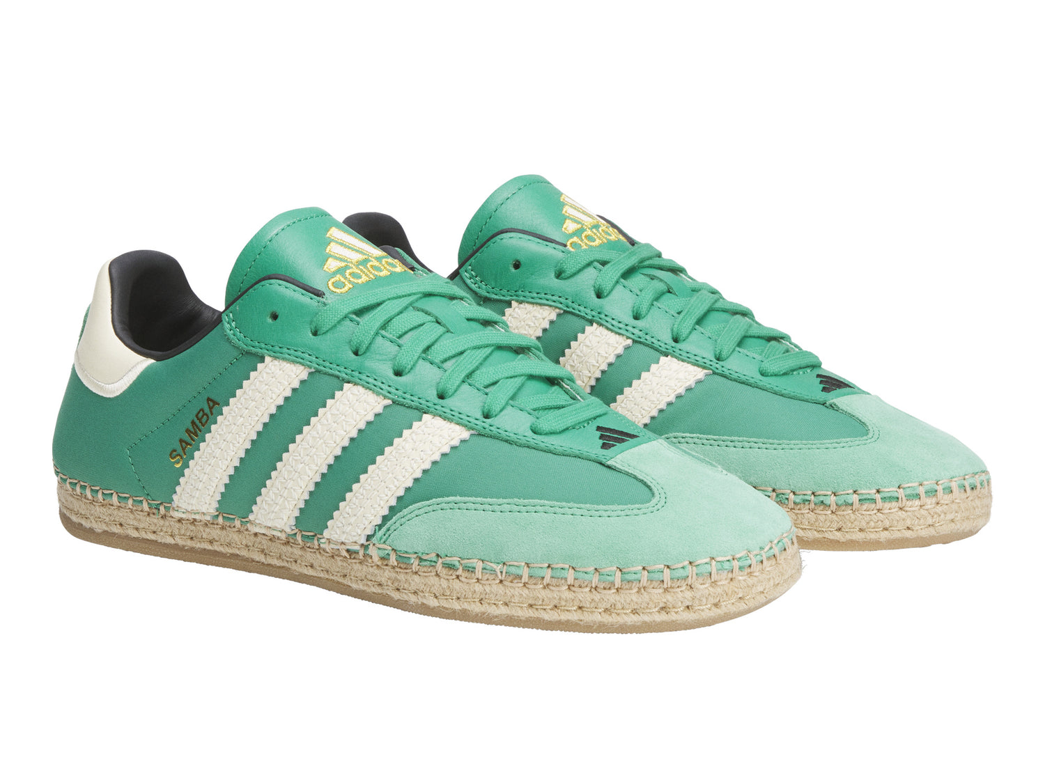adidas x CLOT Samba Espadrille in Court Green and Warm Vanilla, men's sneaker, view 3
