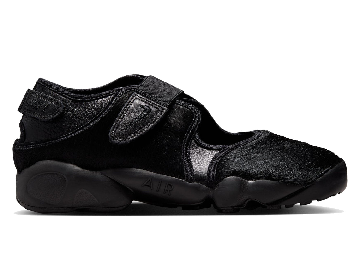 Women's Nike Air Rift in Black / Cool Grey, women's shoe in a black and cool grey colorway