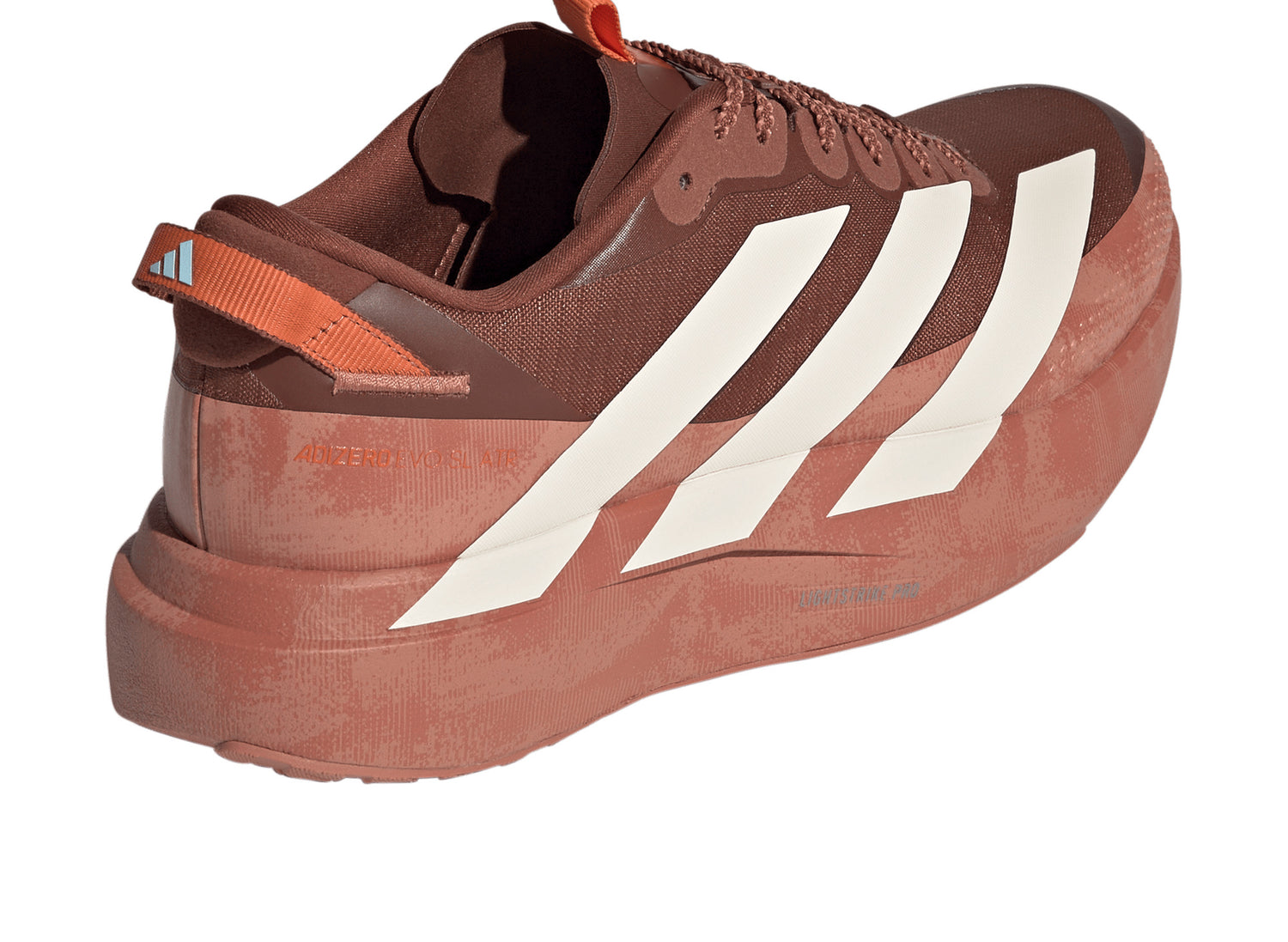 adidas Adizero EVO SL ATR in Burnt Sienna / Wonder White, men's running shoe, view 4