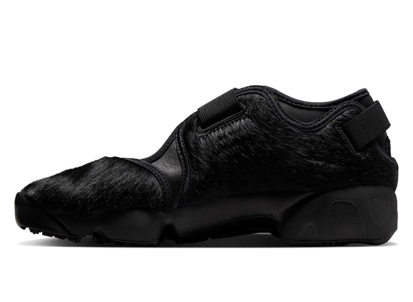 Women's Nike Air Rift in Black / Cool Grey, women's shoe in a black and cool grey colorway, view 4
