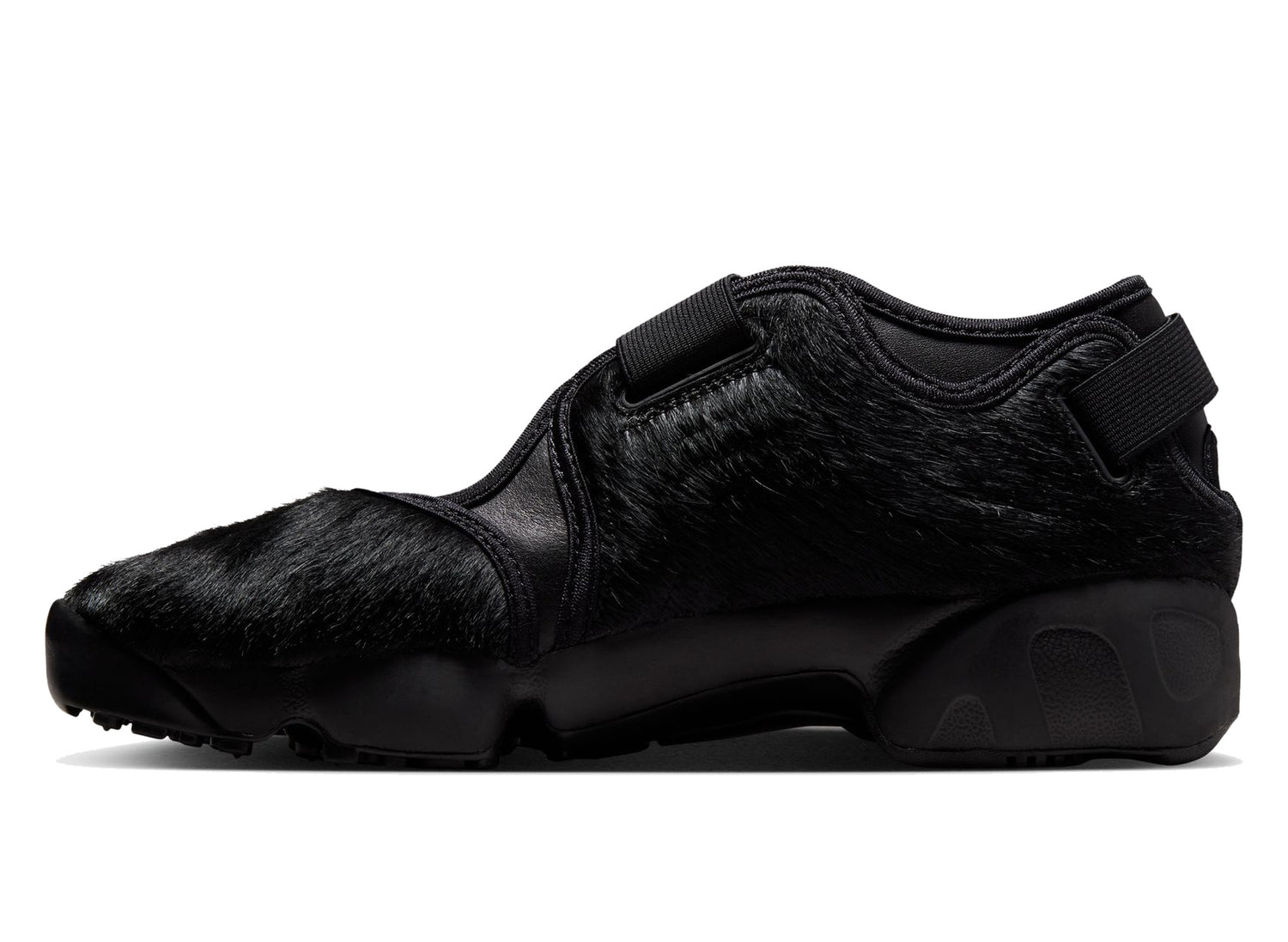 Women's Nike Air Rift in Black / Cool Grey, women's shoe in a black and cool grey colorway, view 4