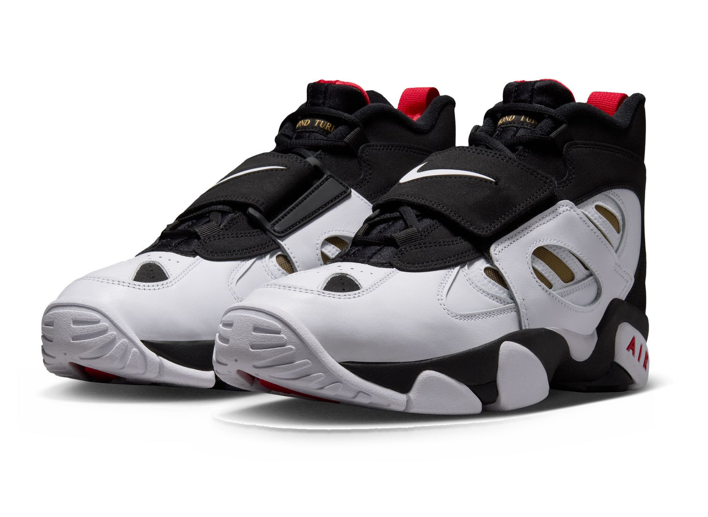 Nike Air Diamond Turf II "49ers" in Black / Fire Red