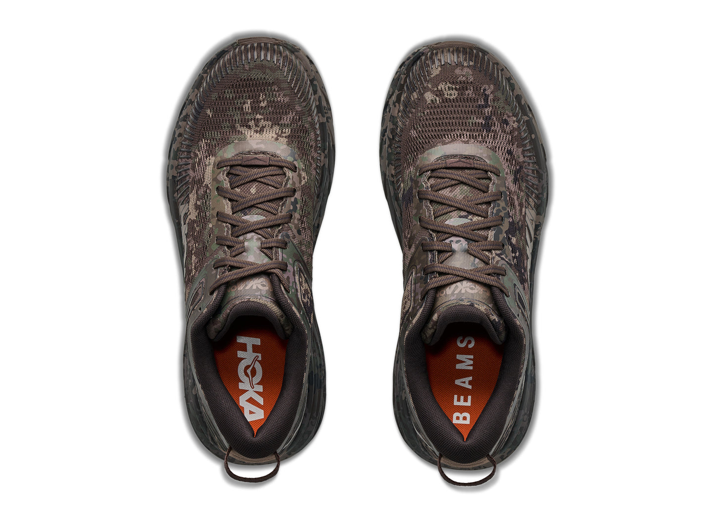Hoka x BEAMS Bondi 7 in Chestnut / Black Bean