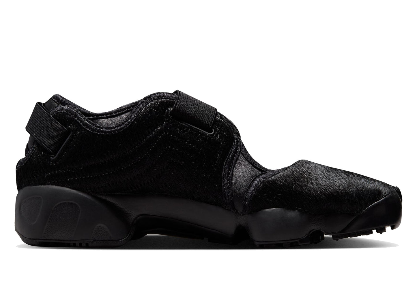 Women's Nike Air Rift in Black / Cool Grey, women's shoe in a black and cool grey colorway, view 5