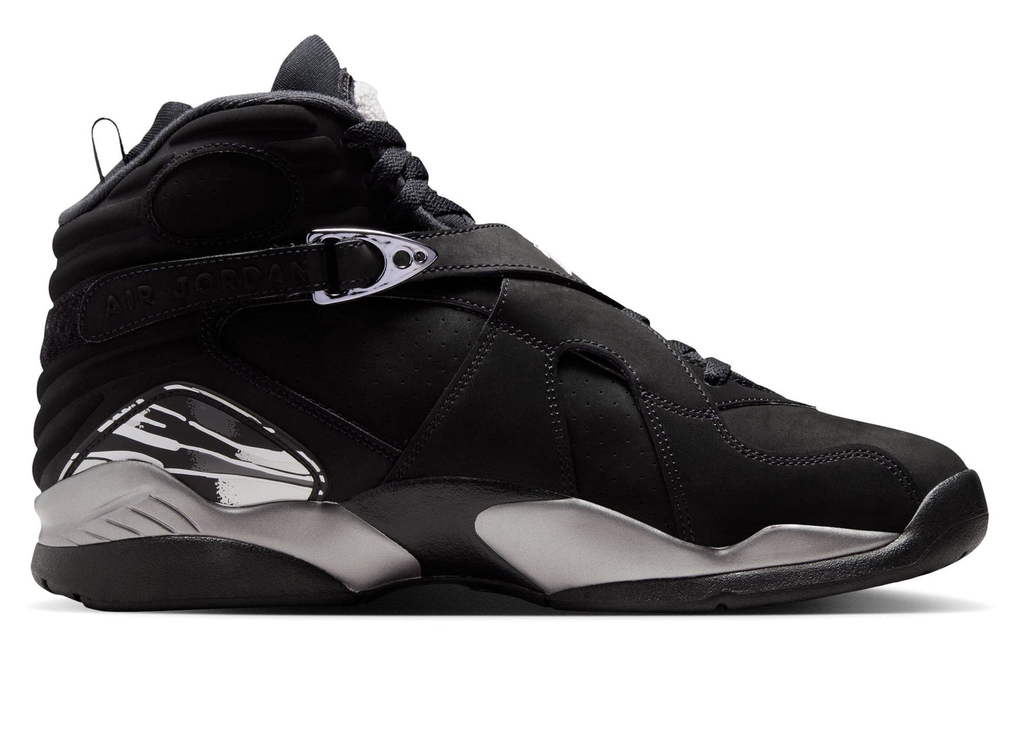 Air Jordan 8 Retro "Chrome" in Black / White / Light Graphite