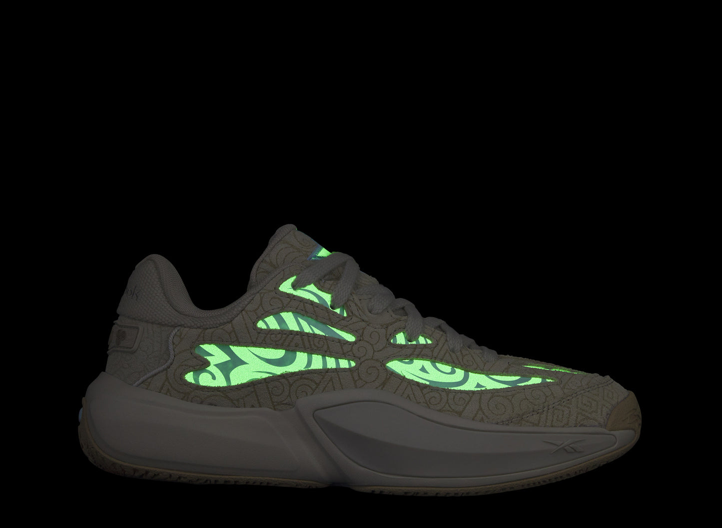 Reebok x Avatar: The Last Airbender Engine A 26 in Sport Beige / Brown - glow-in-the-dark detail