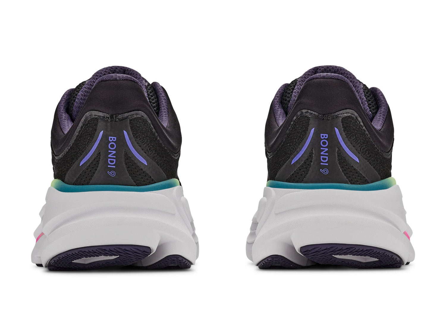 Women's Hoka Bondi 9 in Black / Neon Dragonfruit - view 5 on white