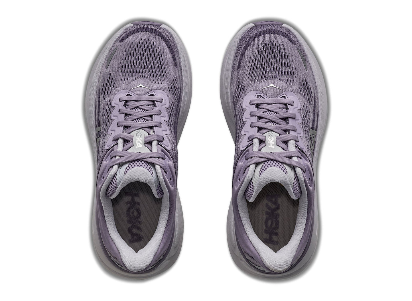 Women's Hoka Bondi 9 in Mellow Lilac / Purple Fog - view 2 on white