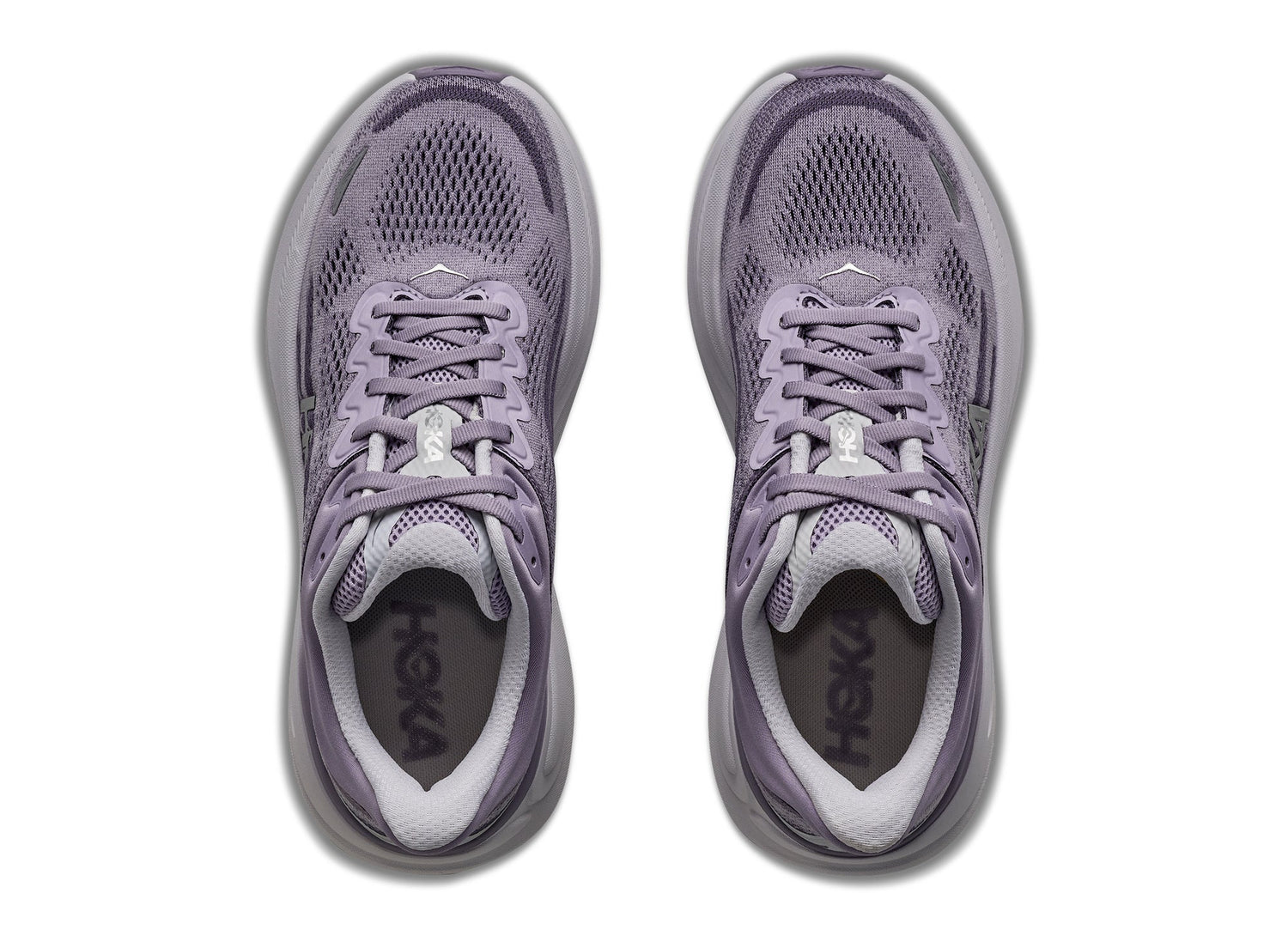 Women's Hoka Bondi 9 in Mellow Lilac / Purple Fog - view 2 on white