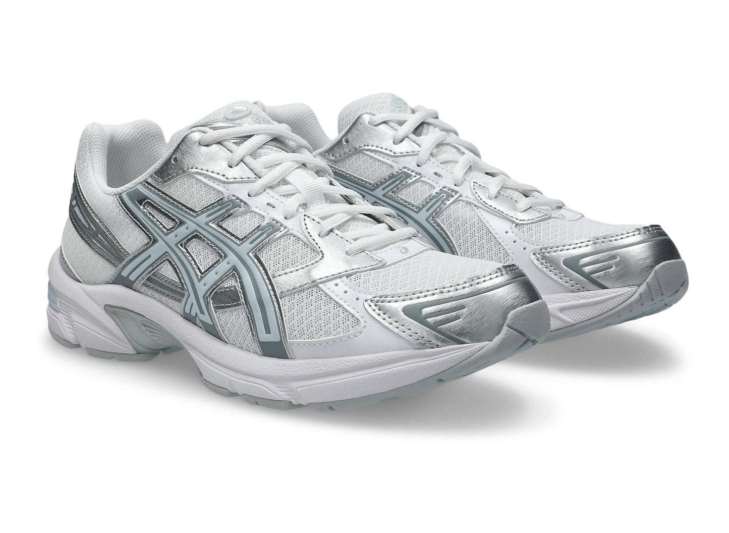 Asics GEL-1130 in White / Storm Cloud front three-quarter view