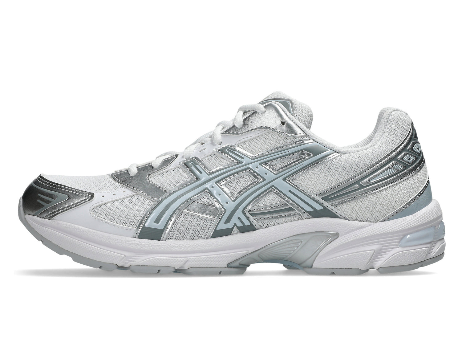 Asics GEL-1130 in White / Storm Cloud lateral view