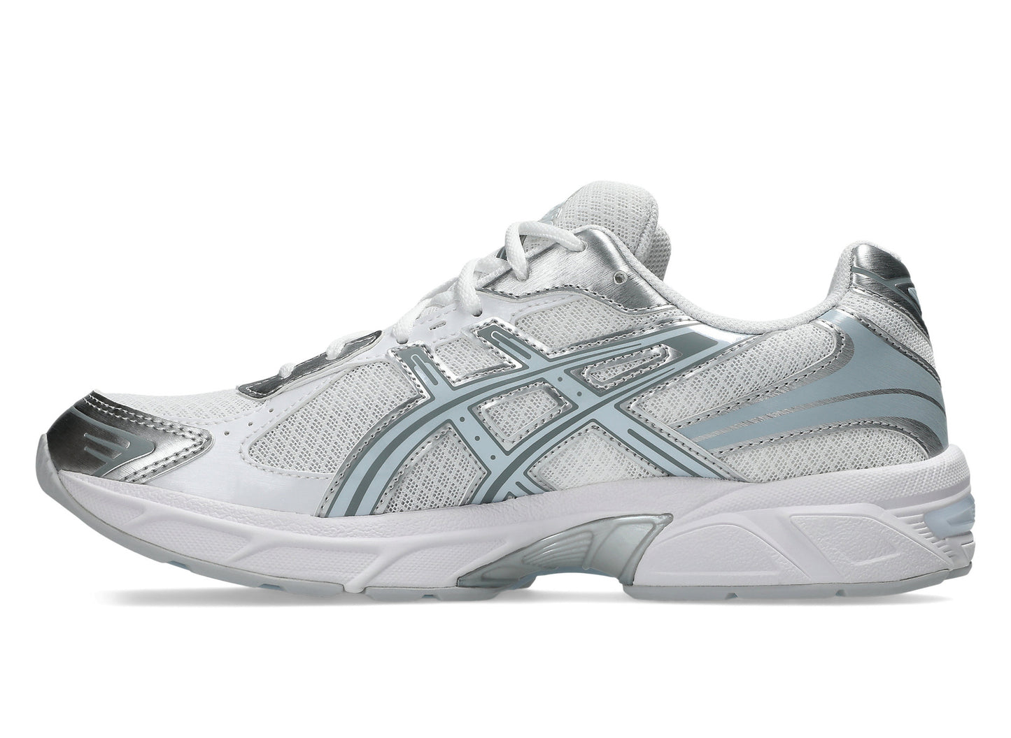Asics GEL-1130 in White / Storm Cloud medial view