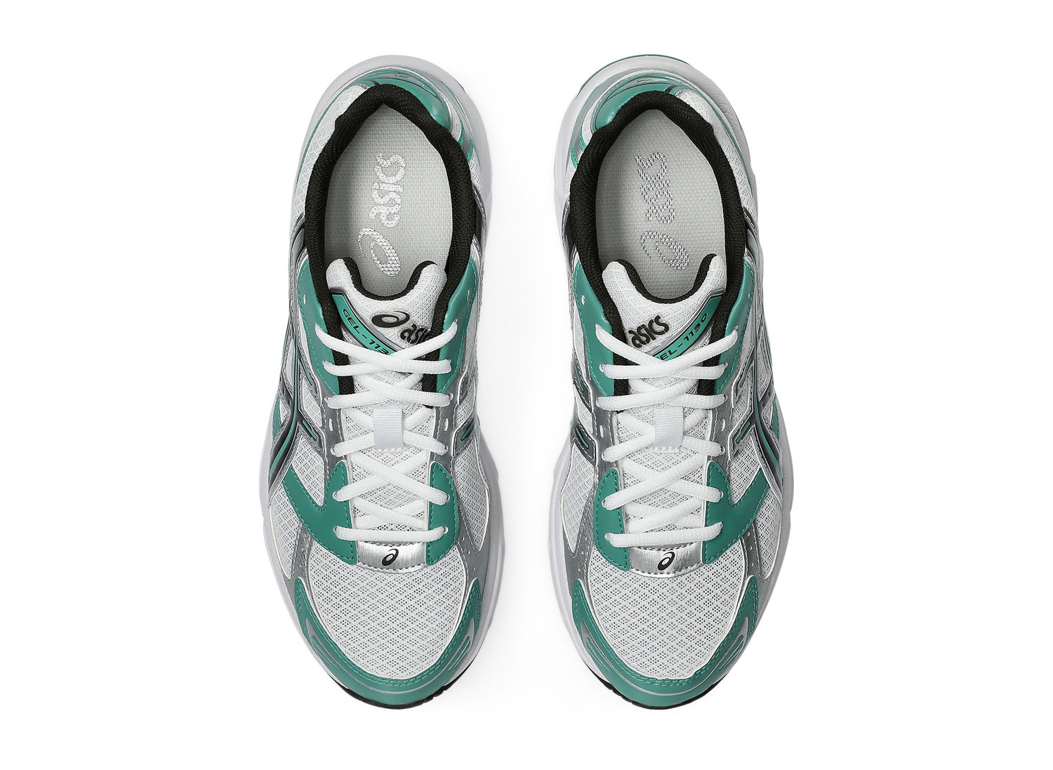 Asics GEL-1130 in White / Catalina Green top view