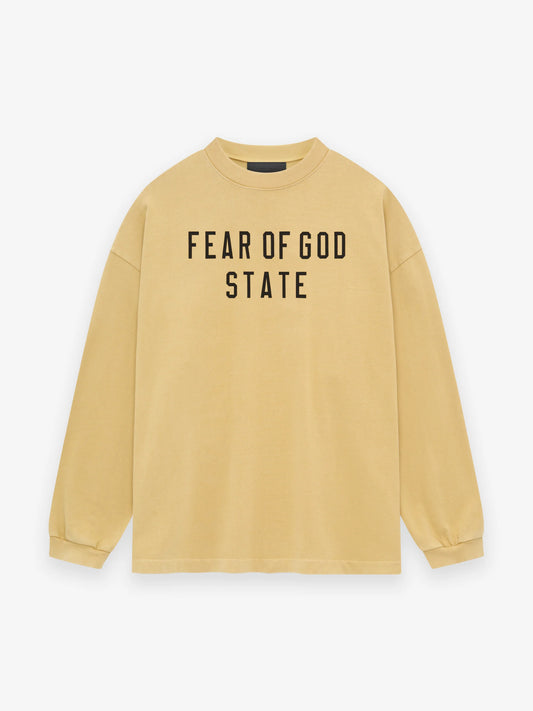 Fear of God Essentials Heavy Longsleeve Tee in Amber