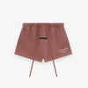 Fear of God Essentials Heavy Jersey Soccer Shorts in Crimson
