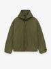 Fear of God Essentials Textured Nylon Hooded Coaches Jacket in Military