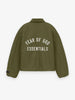 Fear of God Essentials Textured Nylon Trucker Jacket in Military