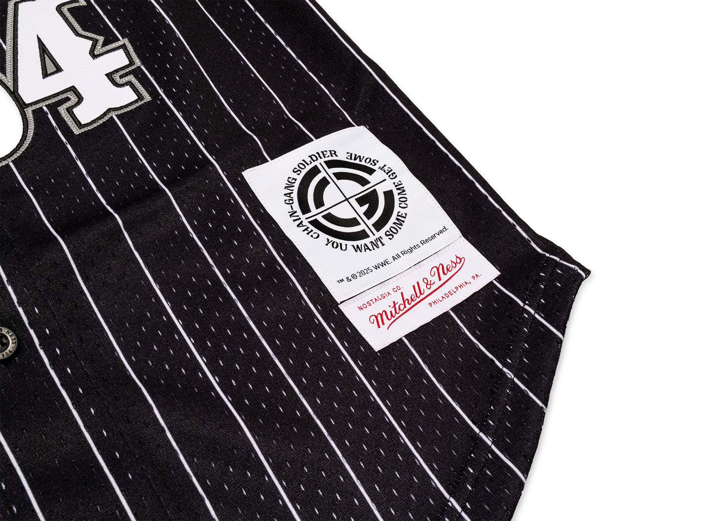 Mitchell & Ness WWE John Cena Final Seconds Striped Mesh Jersey in Black