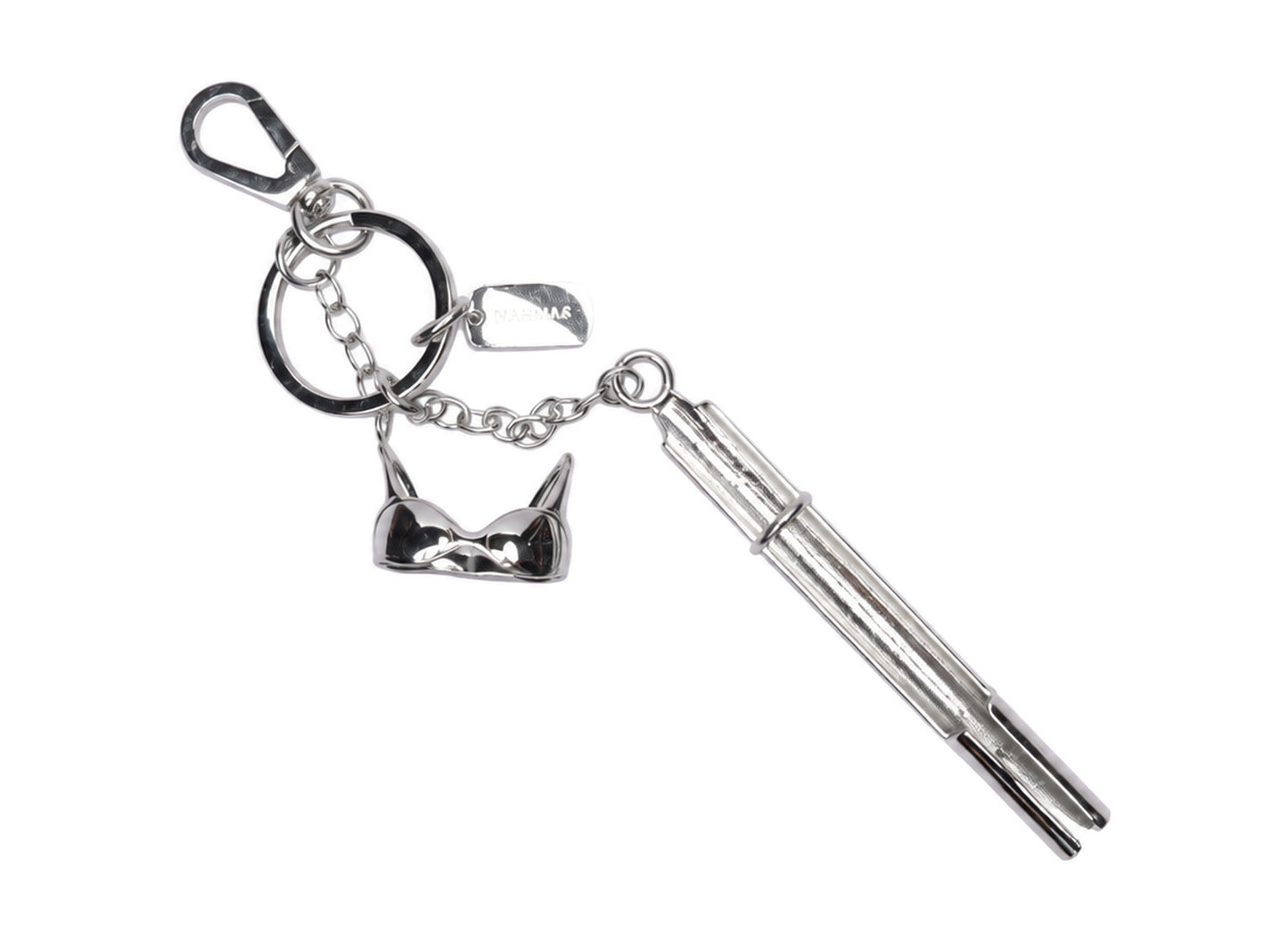 Nahmias Novelty Lighter & Cigarette Keychain in Silver