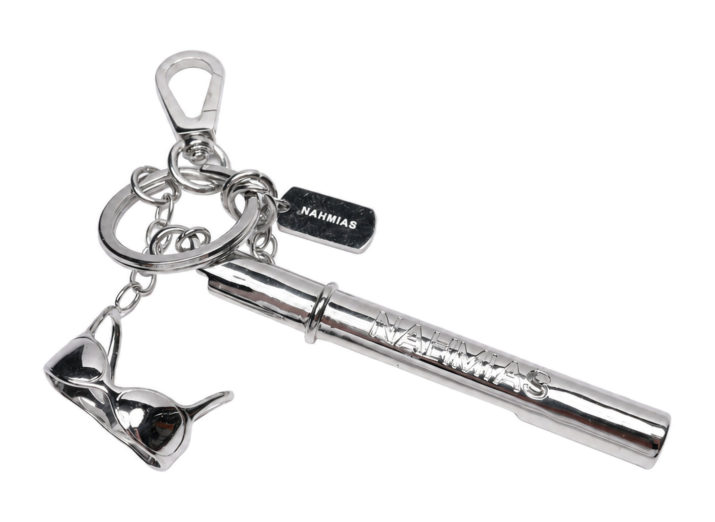 Nahmias Novelty Lighter & Cigarette Keychain in Silver