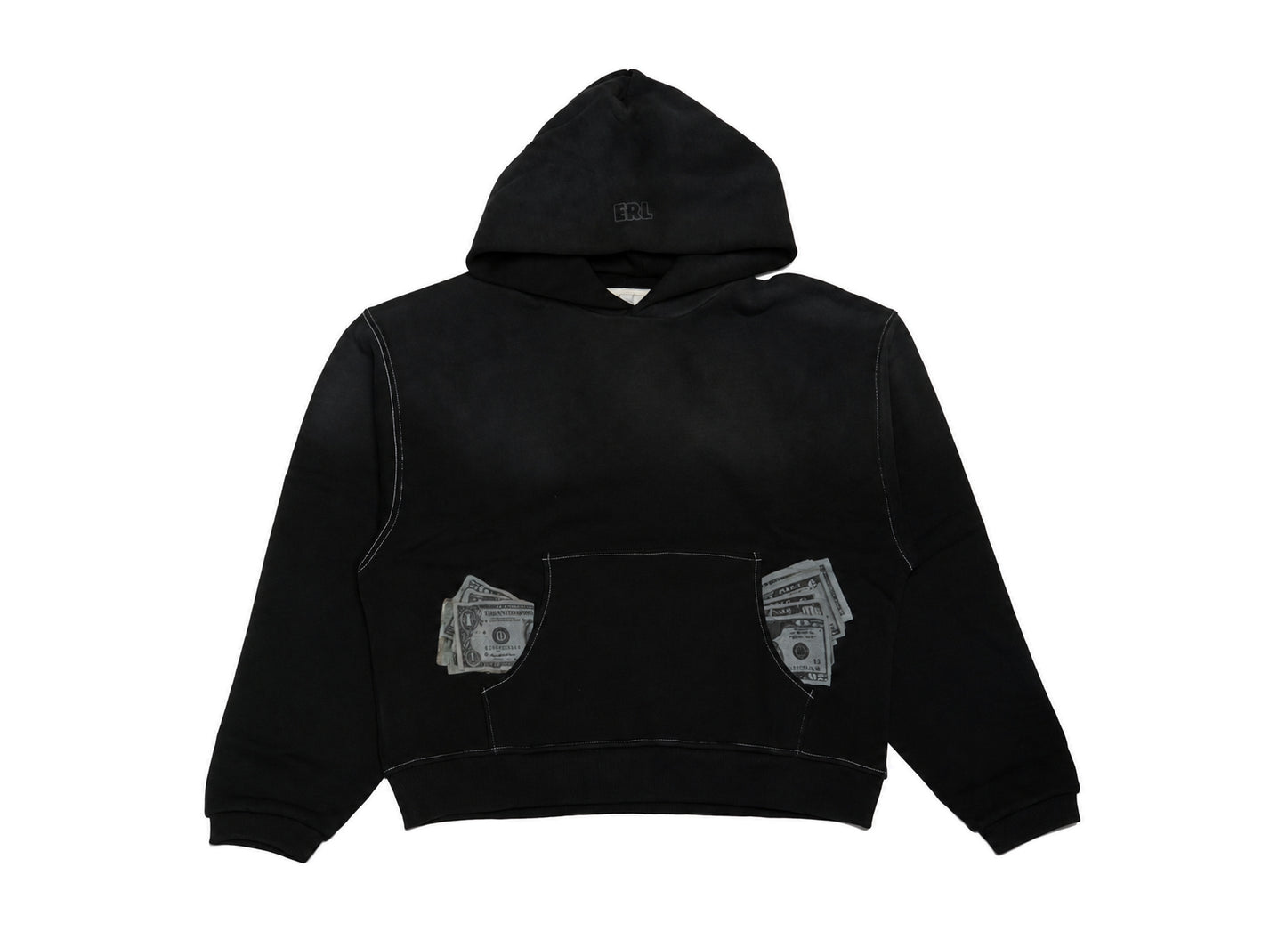 ERL Men's Money Hoodie in Black