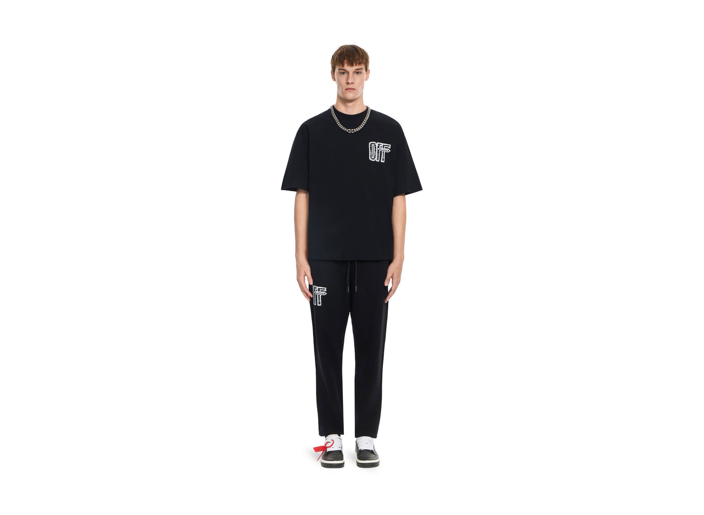 OFF-WHITE Motion Arrow Skate Short Sleeve T-Shirt in Black — view 2