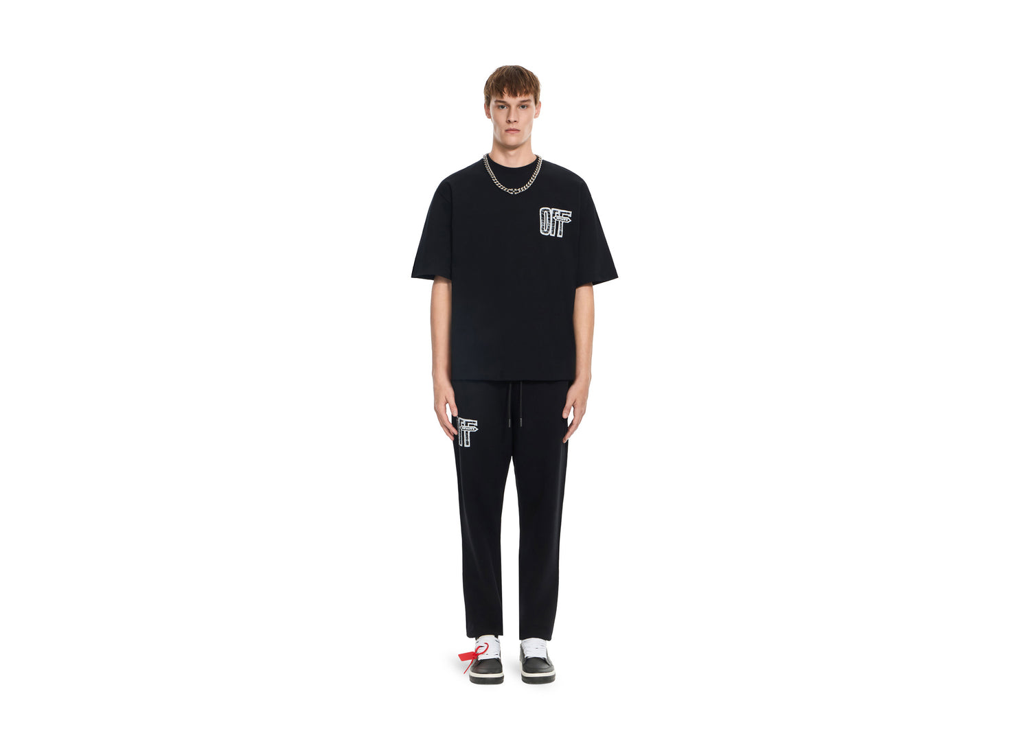 OFF-WHITE Motion Arrow Skate Short Sleeve T-Shirt in Black — view 2
