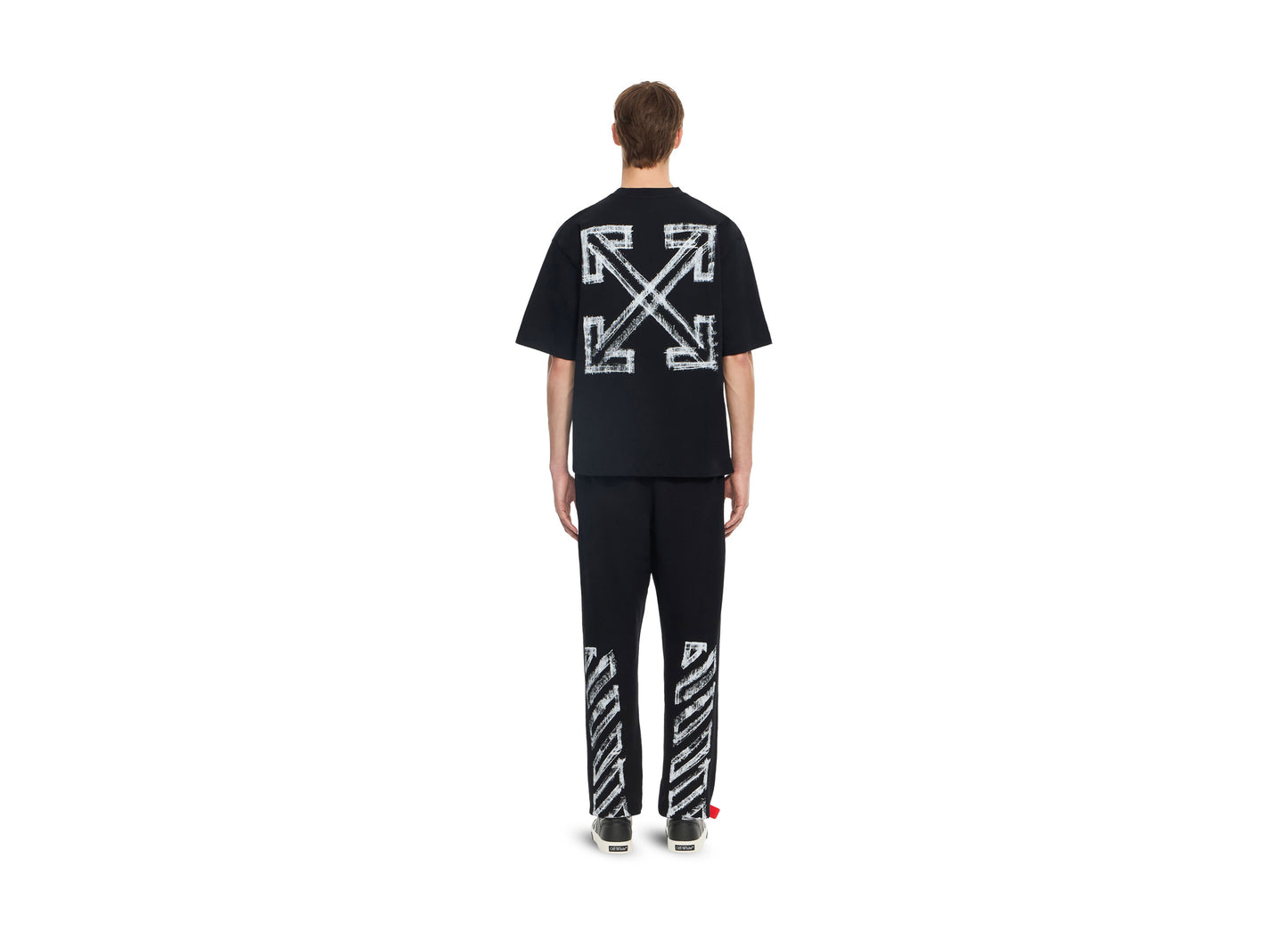 OFF-WHITE Motion Arrow Skate Short Sleeve T-Shirt in Black — view 4