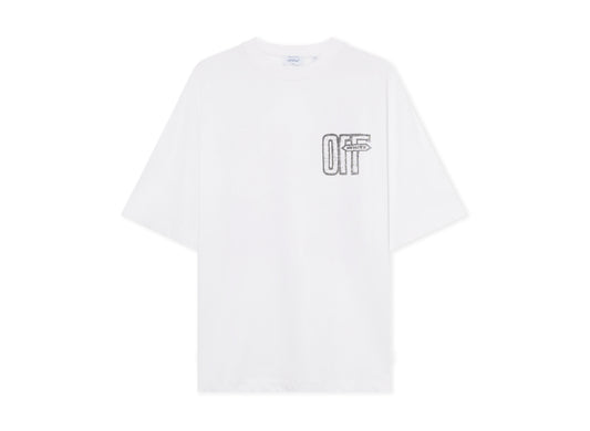 OFF-WHITE Motion Arrow Skate Short Sleeve T-Shirt in White — view 1