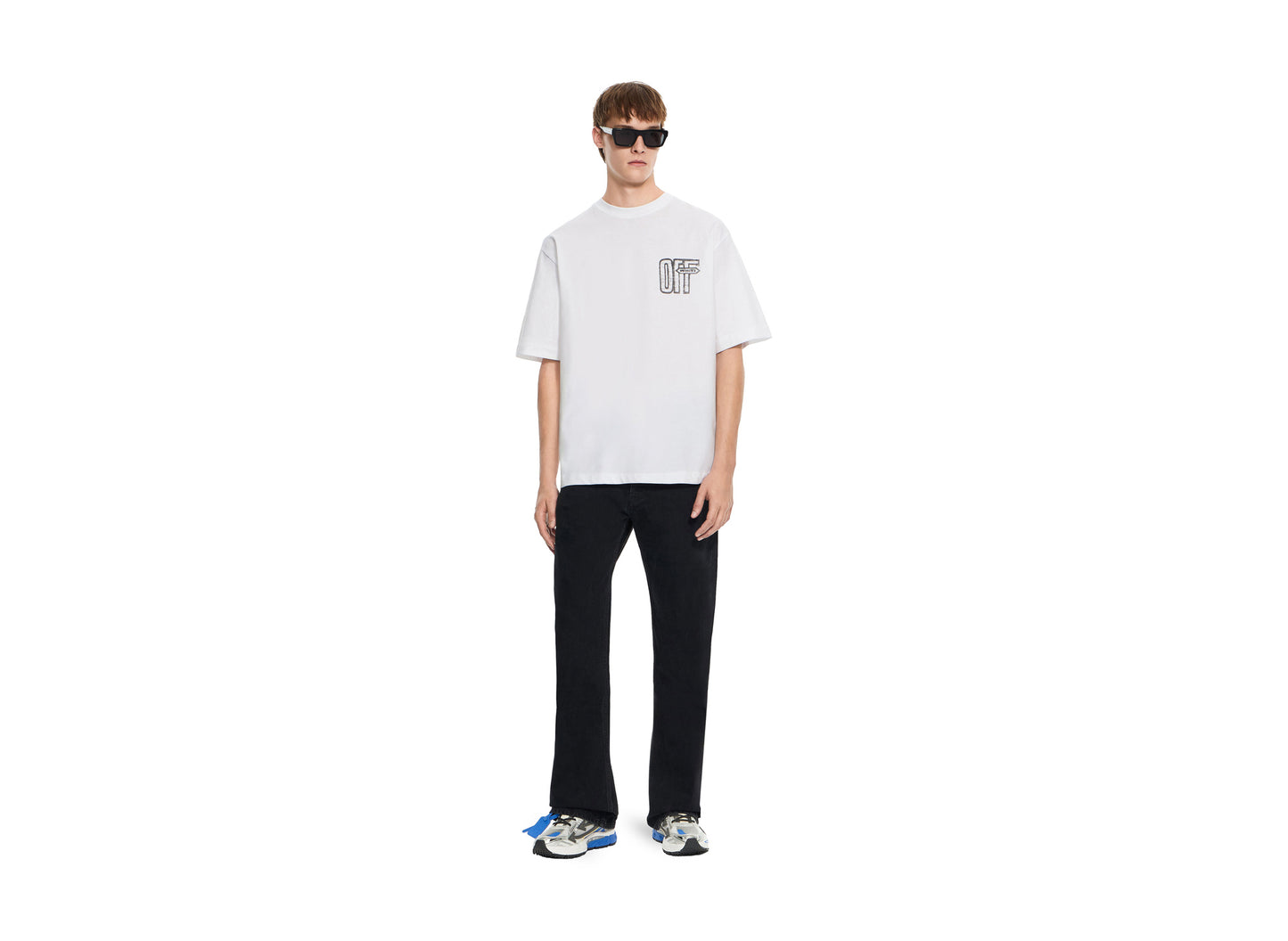 OFF-WHITE Motion Arrow Skate Short Sleeve T-Shirt in White — view 2