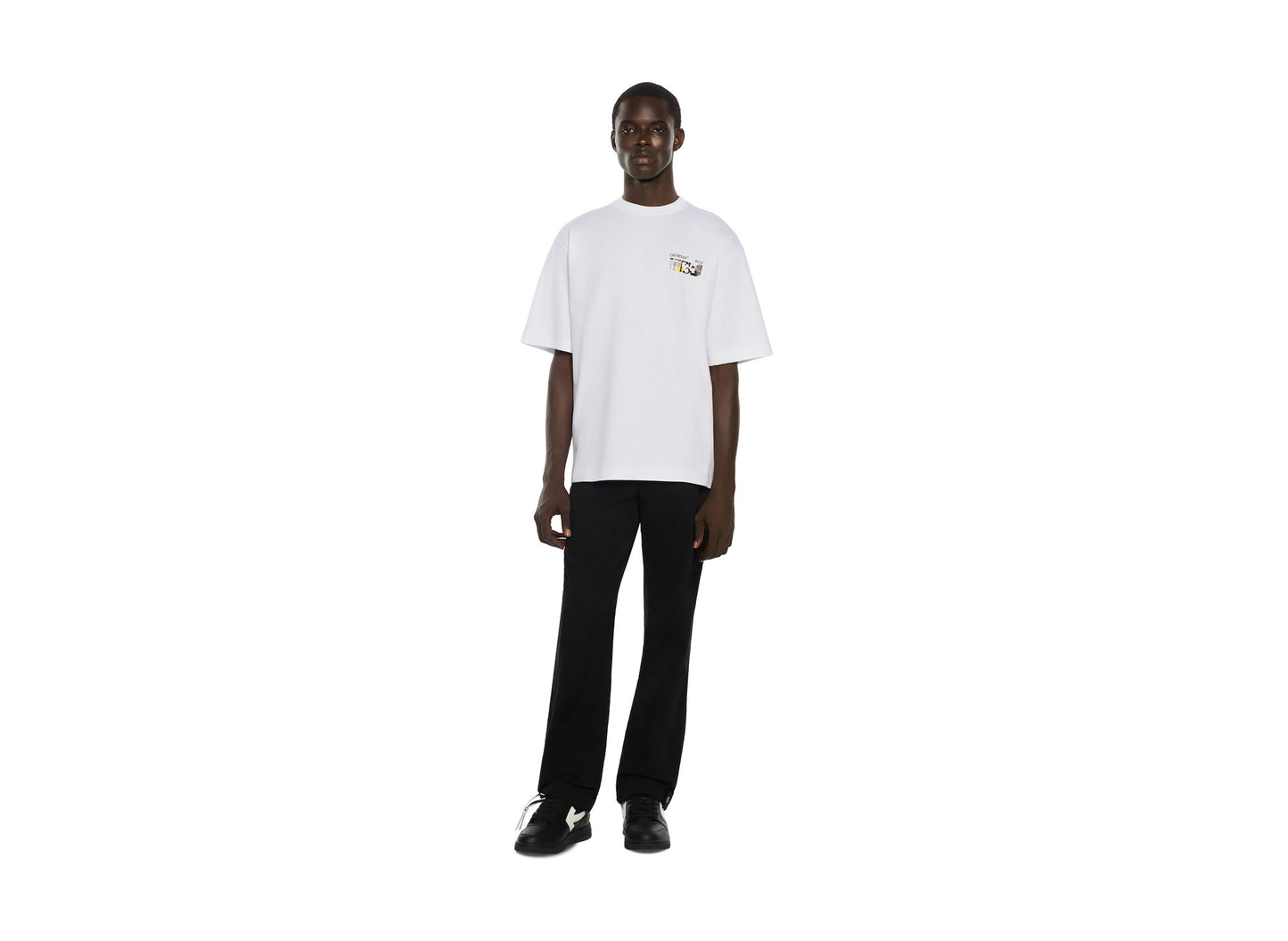 OFF-WHITE Industrial Arrow Skate Short Sleeve T-Shirt in White — view 1