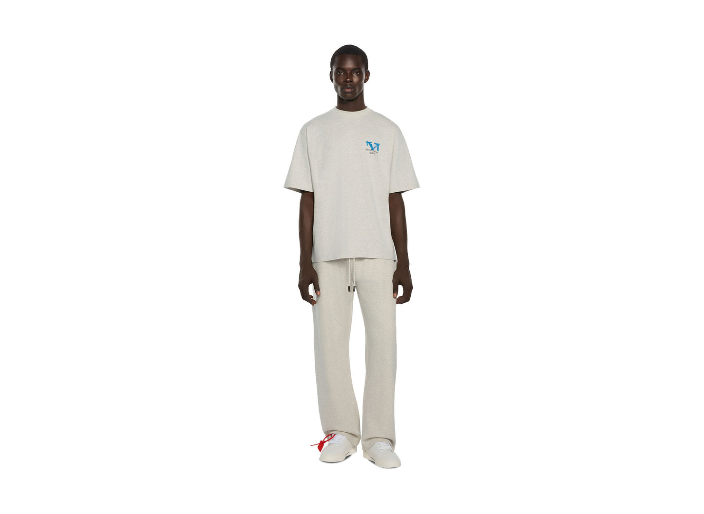 OFF-WHITE Blue Half Arrow Sweatpant in Grey Melange — view 2