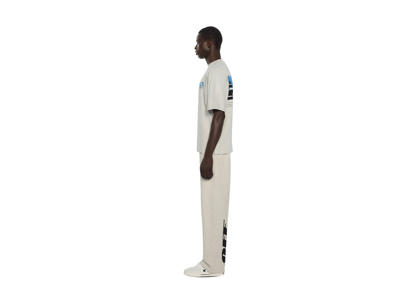 OFF-WHITE Blue Half Arrow Sweatpant in Grey Melange — view 3