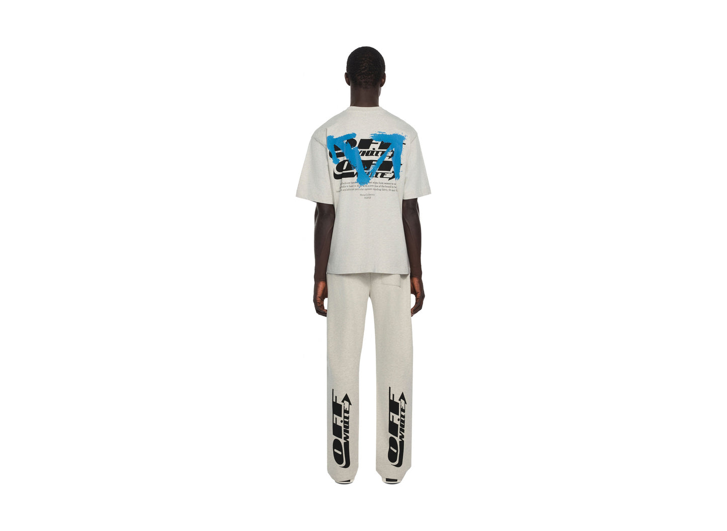 OFF-WHITE Blue Half Arrow Sweatpant in Grey Melange — view 4
