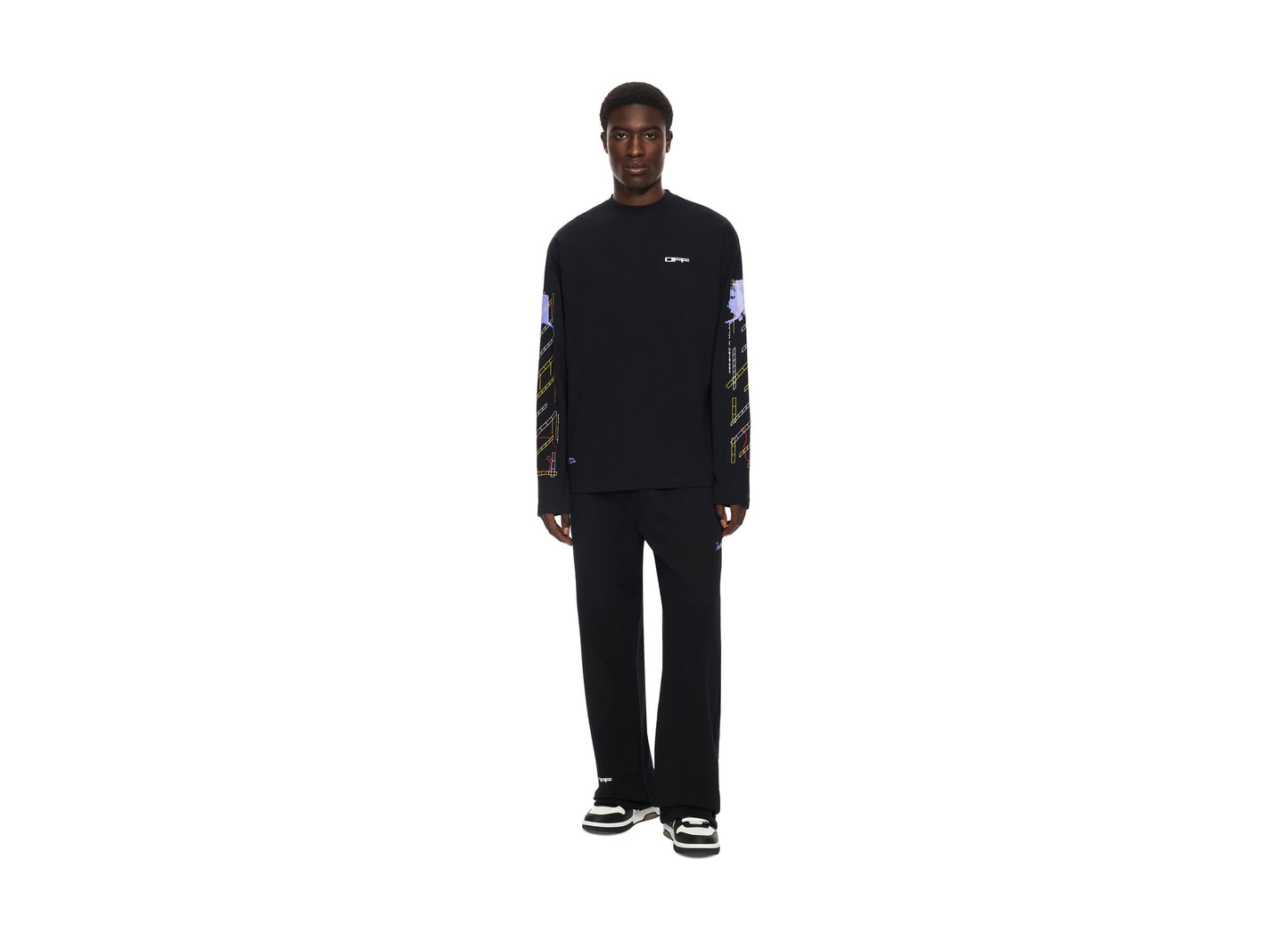 OFF-WHITE Archigeography Arrow Sweatpant in Black — view 2
