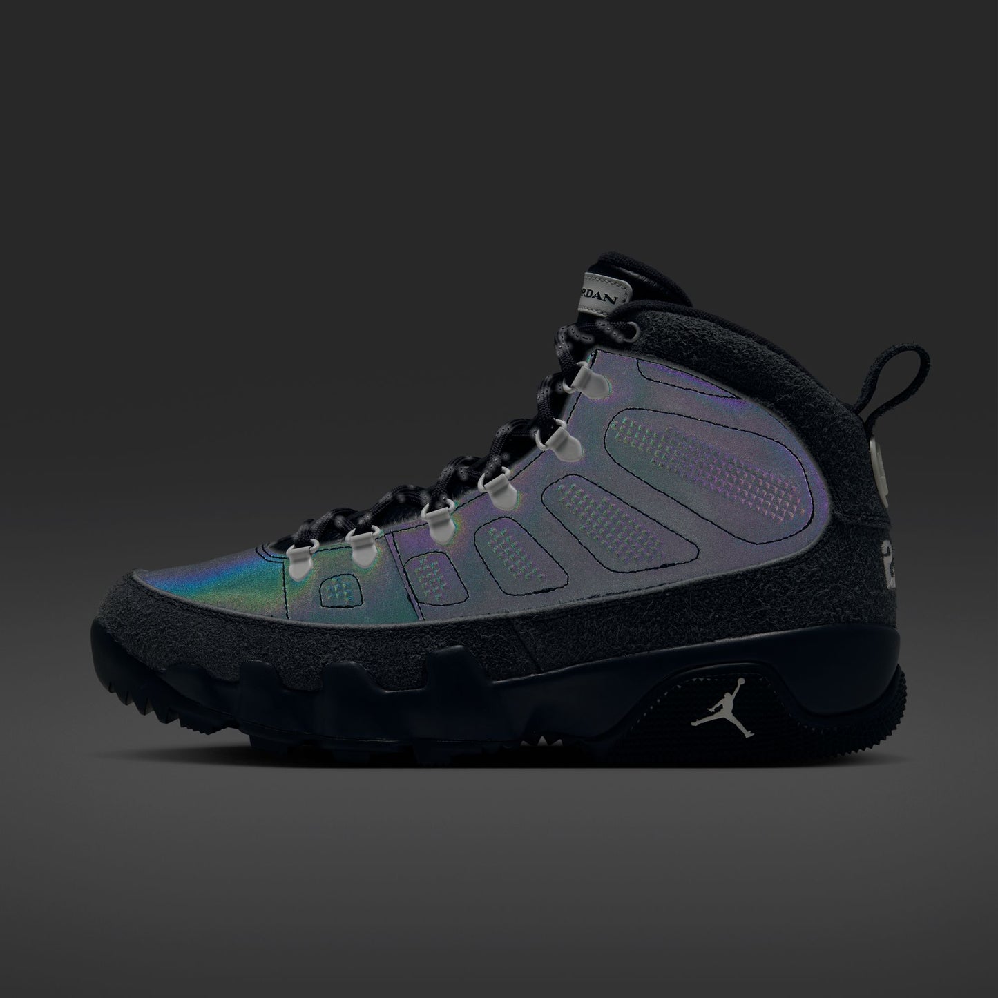 Air Jordan 9 Retro Boot NRG “Iridescent” in Anthracite / Multi-Color